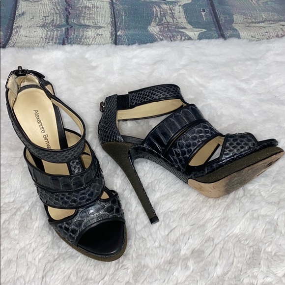 Alexandre Birman python leather open toe pumps 6 - Picture 2 of 9